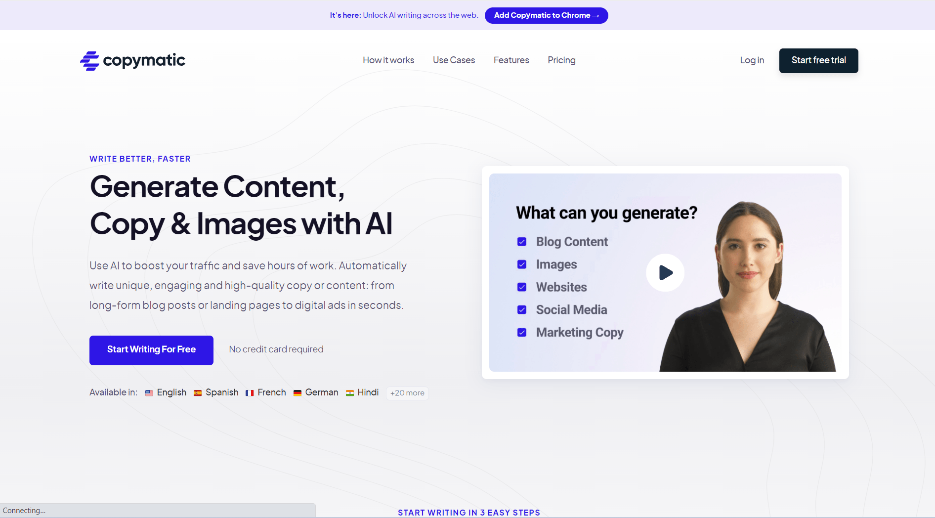 copy matic front page COPYMATIC AI Review: An In-Depth Analysis of the AI Writing Tool