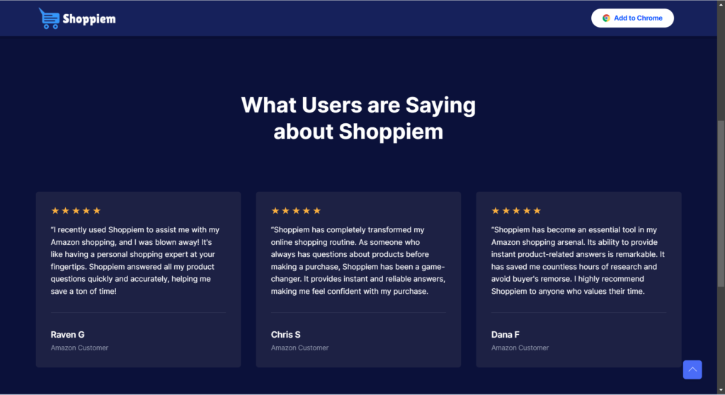 user feedback Discover the Power of Shoppiem AI: shopping help on Amazon