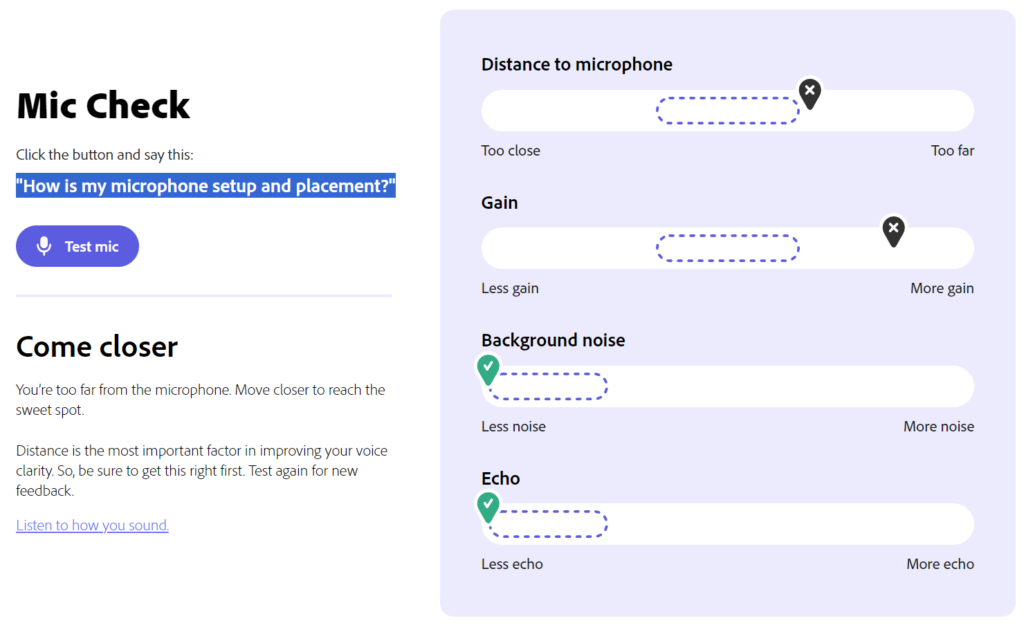 Adobe Podcast AI Voice Mic Check Adobe Podcast AI Voice: Podcasting with AI