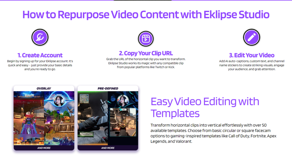 Eklipse STUDIO Eklipse.gg: AI-Driven Highlight Generator for Content Creators