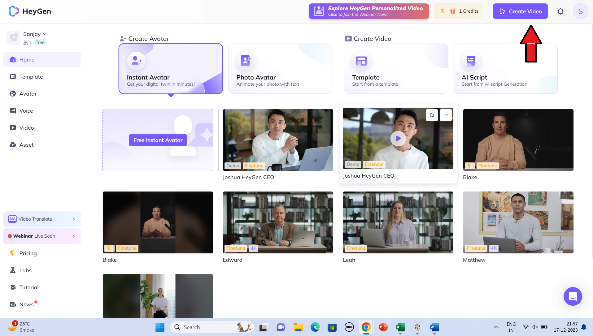 HeyGen Create Video 1 HeyGen AI: Video Creation with AI