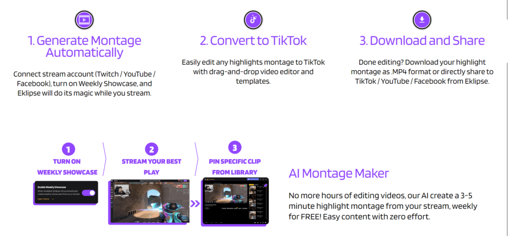 Eklipse Montage Eklipse.gg: AI-Driven Highlight Generator for Content Creators